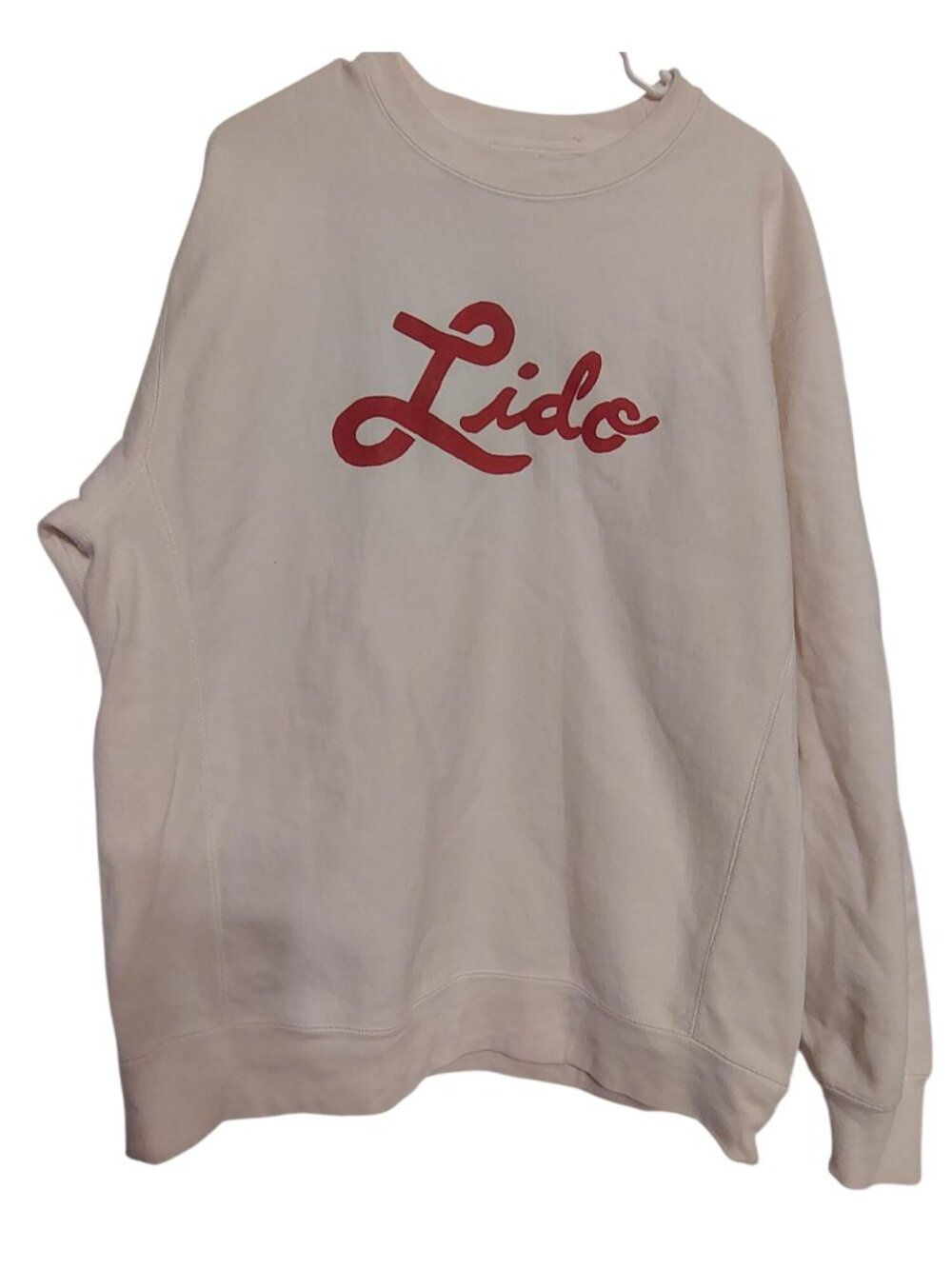 Slightly Choppy XL SeaVees Lido Balboa Newport Beach Sweatshirt White Red Print